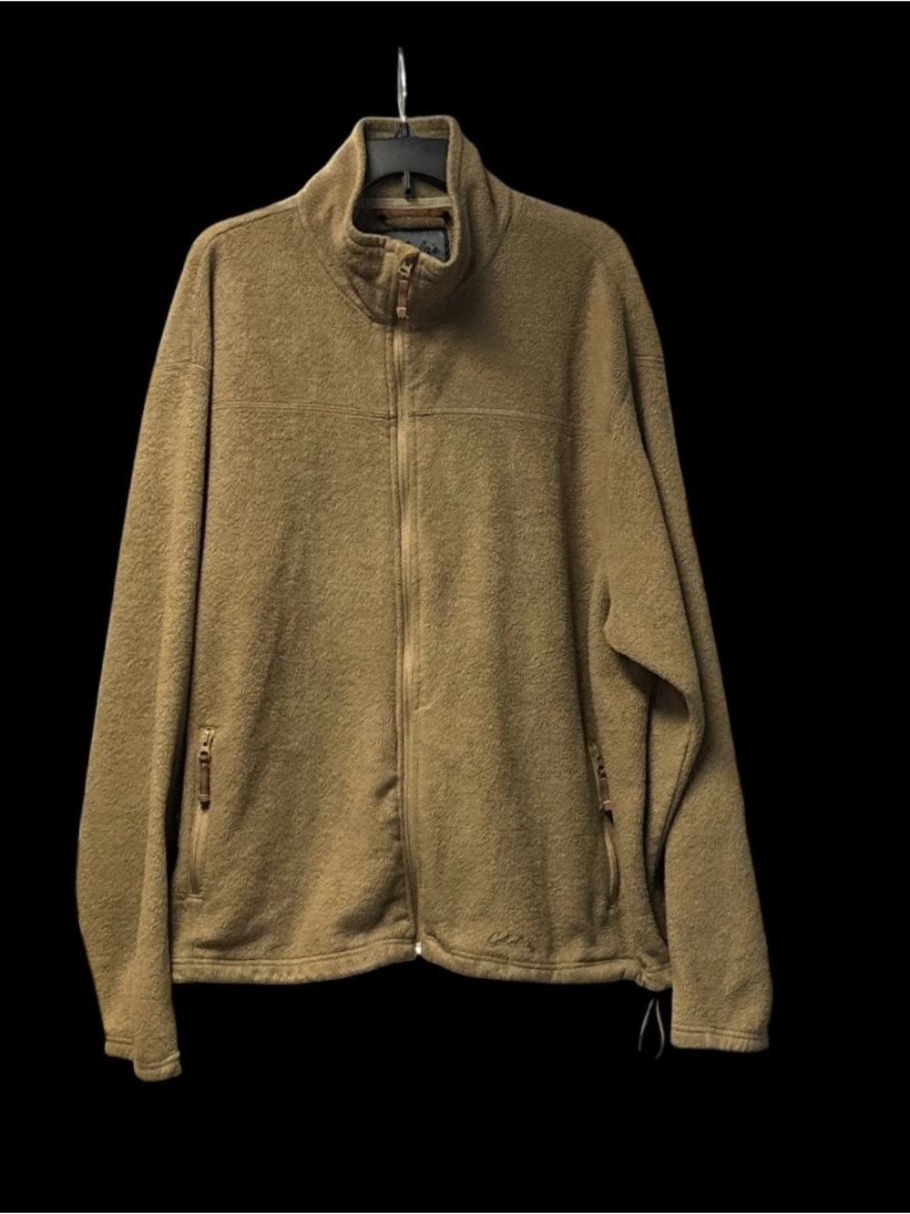 Cabela's Men's Zip-Up Closure High Neck Zip Pockets Brown Fleece Jacket Size 2XL